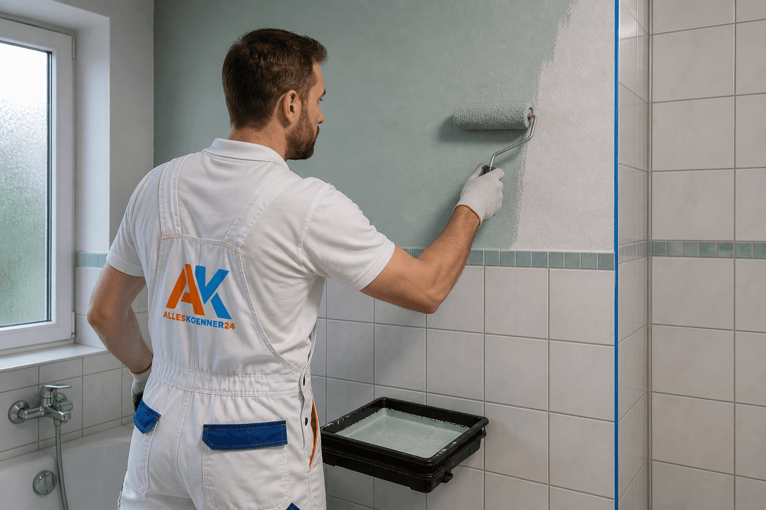 Badezimmer-Malerarbeiten – typischer Einsatz (Symbolbild)