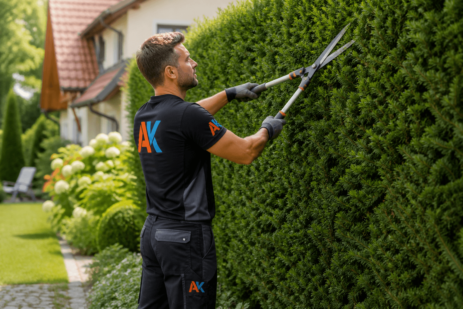 Hecke schneiden – typischer Einsatz (Symbolbild)